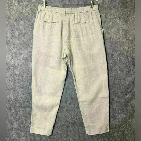 Zara Cream Linen Pants - Large - Picture 2 of 6